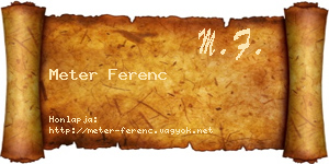Meter Ferenc névjegykártya