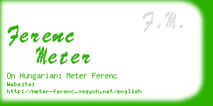 ferenc meter business card